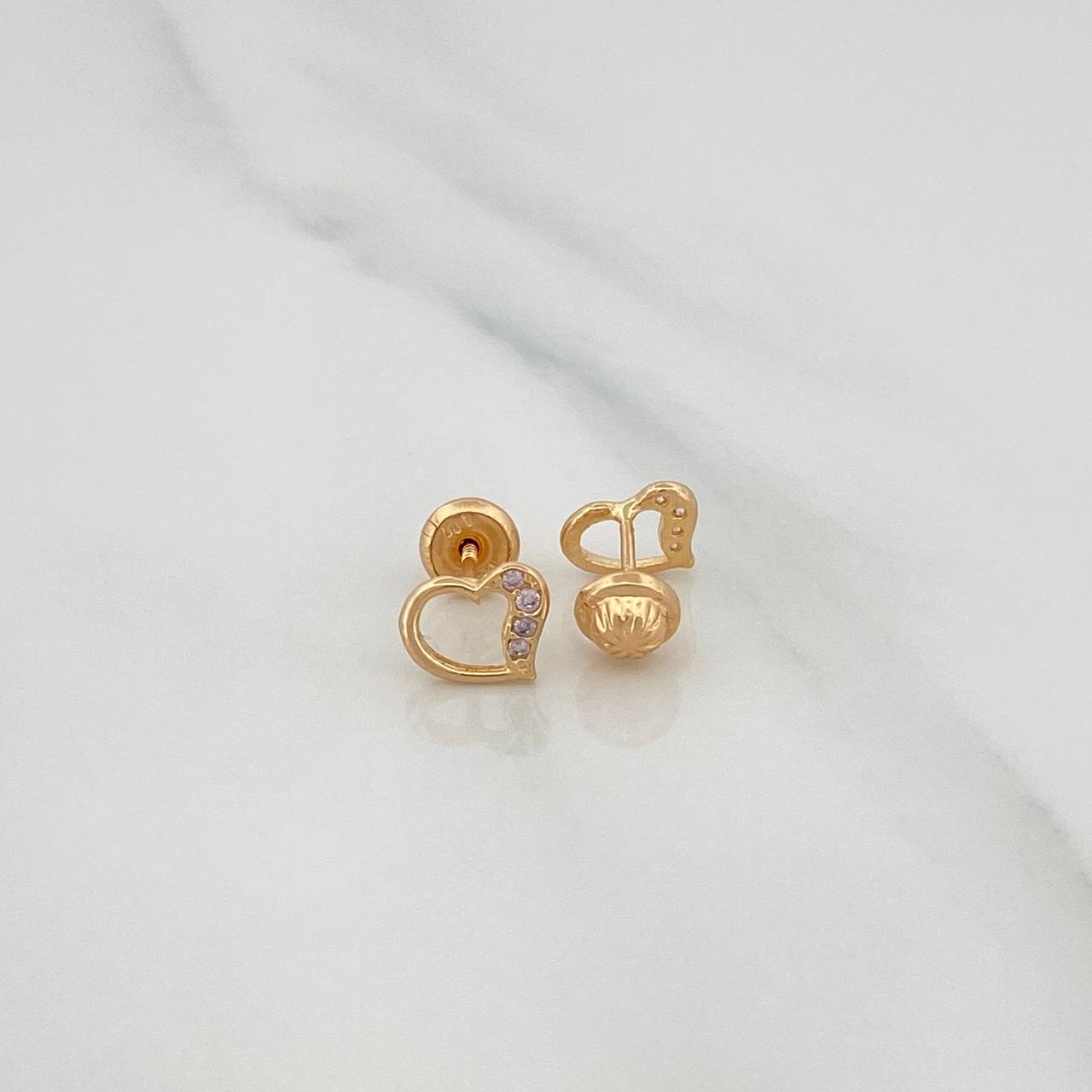 Topos Silueta Corazón 0.85gr / 7.7mm Oro Amarillo 18K %