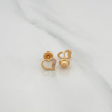 Topos Silueta Corazón 0.85gr / 7.7mm Oro Amarillo 18K %