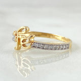 Faith Ring 1.55gr / Size 6 1/2 / Two Tone Yellow White 18K Gold *