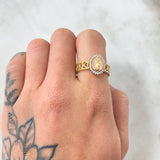 Virgin Guadalupe Ring Embroidered Hearts 3.85gr / Size 7 1/2 / Three 18K Golds *