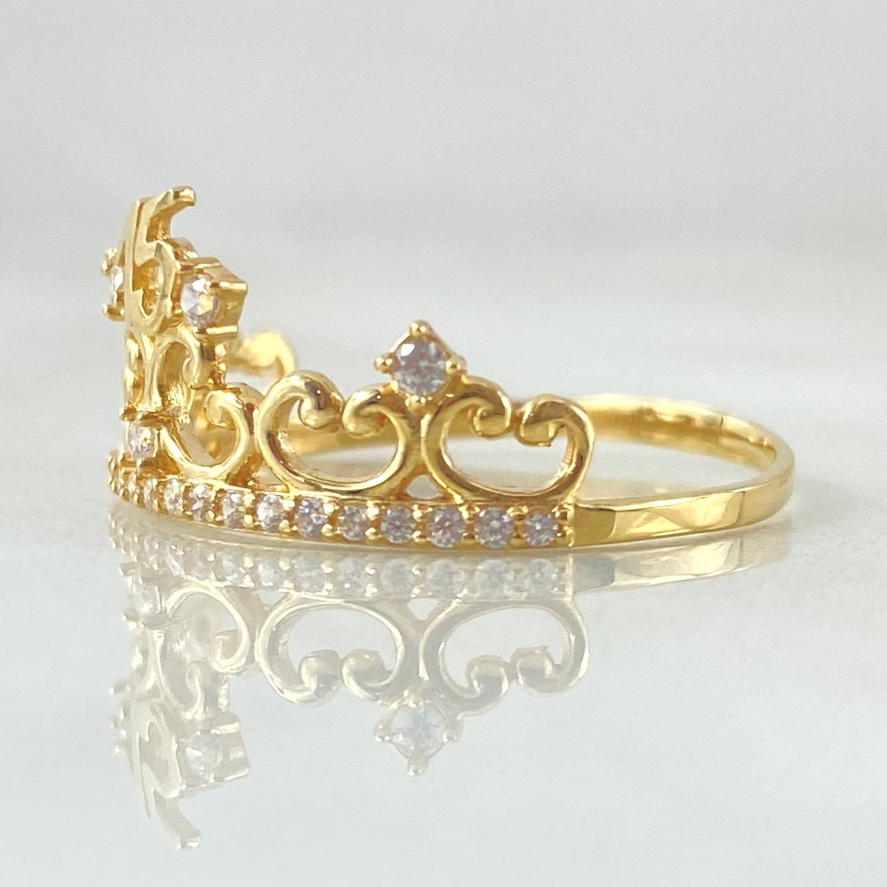 Crown Hearts Quince Ring 1.95gr / Size 8 3/4 / 18K Gold *