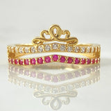 Crown Ring Pavonated 3.15gr / T8 / 18K Gold