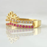 Anillo Corona Pavonada 3.25gr / T8 3/4 / Oro Amarillo 18K