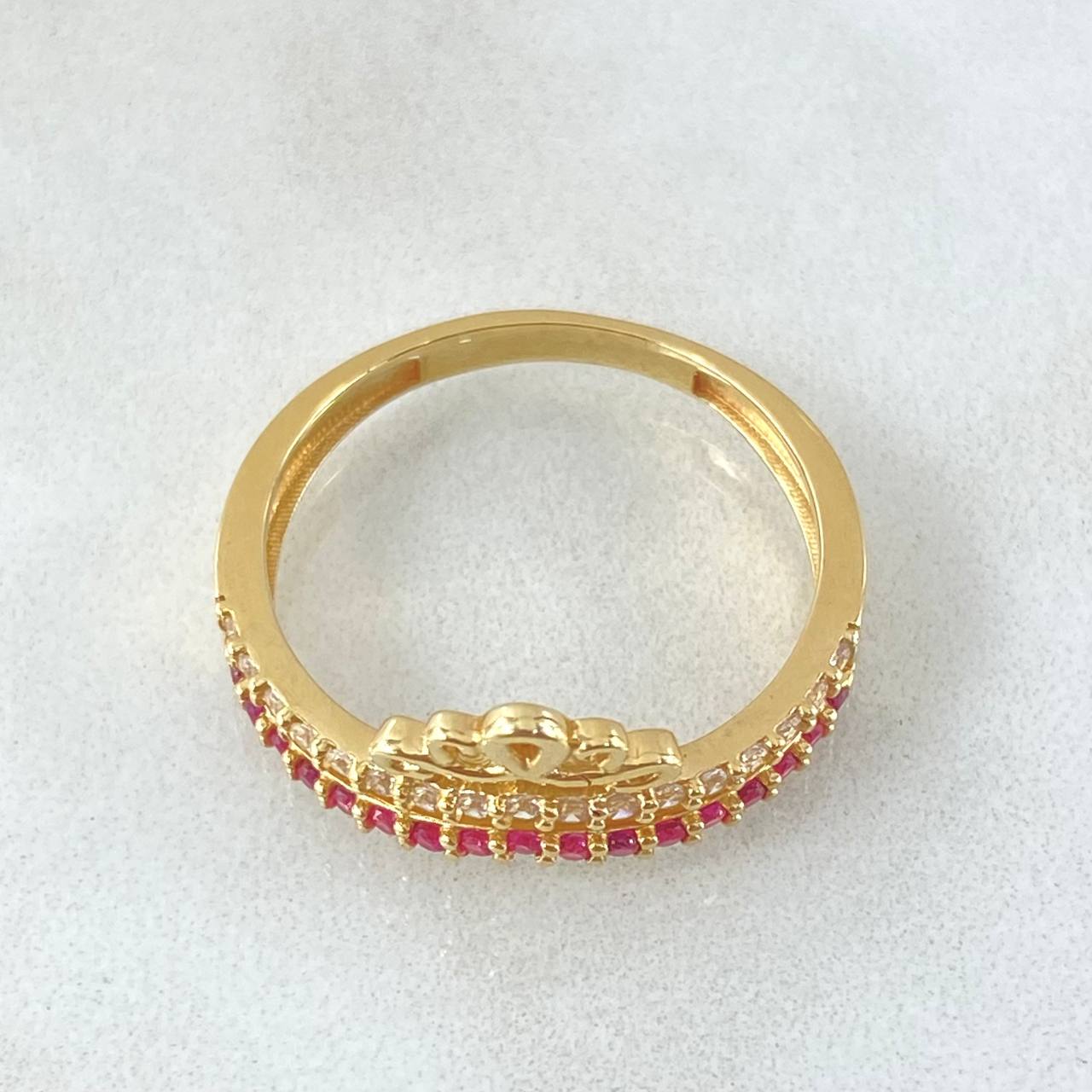 Anillo Corona Pavonada 3.25gr / T8 3/4 / Oro Amarillo 18K