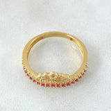 Anillo Corona Pavonada 3.25gr / T8 3/4 / Oro Amarillo 18K
