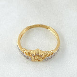 Crown Ring Quinces 2gr / Size 5 1/4 / Two Tone Yellow White 18K