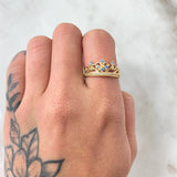 Crown Hearts Ring 2.05gr / Size 7 1/4 / 18K Gold