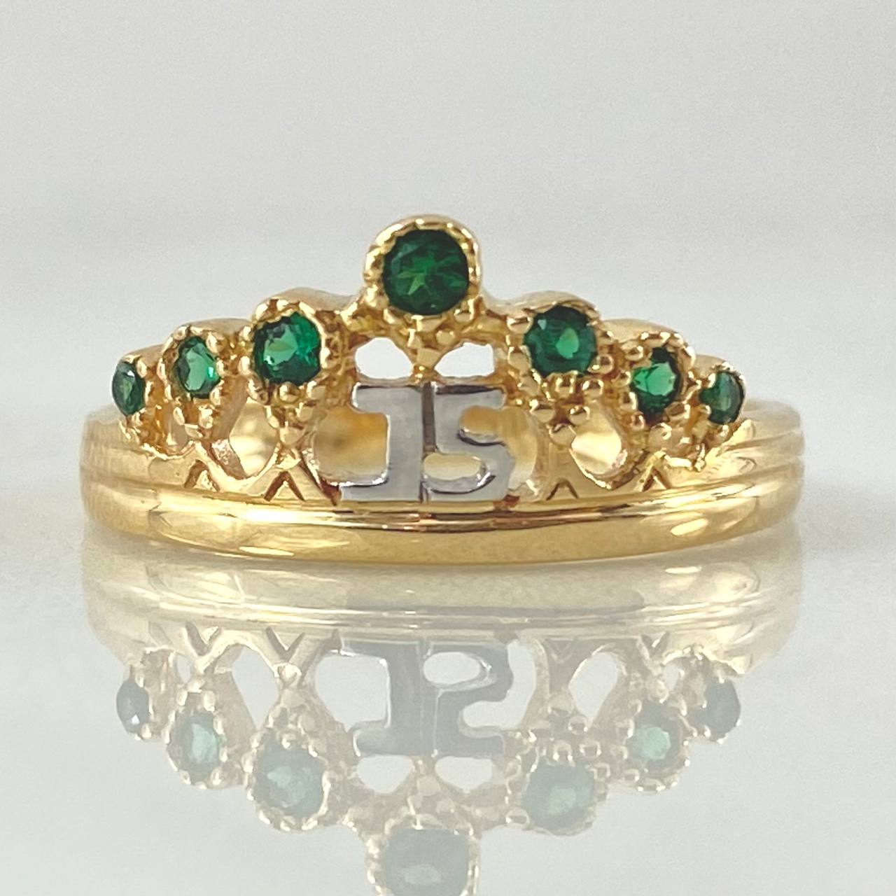 Quince Crown Ring 2.35gr / Size 5 1/2 / 18K Yellow White Gold