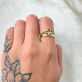 Quince Crown Ring 2.35gr / Size 5 1/2 / 18K Yellow White Gold
