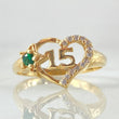 Heart Ring Quinces 2.35gr / Size 6 1/4 / 18K Gold