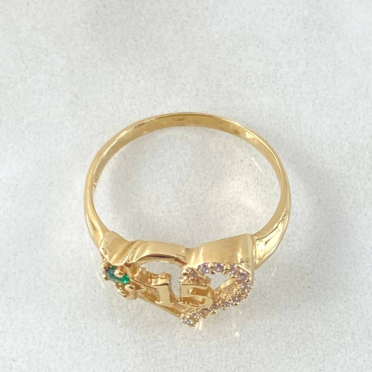 Heart Ring Quinces 2.35gr / Size 6 1/4 / 18K Gold