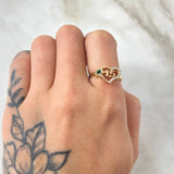 Heart Ring Quinces 2.35gr / Size 6 1/4 / 18K Gold