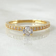 Solitaire Ring Dense Bordered 1.45gr / Size 6 / 18K Yellow Gold