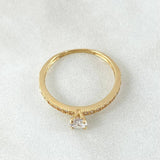 Solitaire Ring Dense Bordered 1.45gr / Size 6 / 18K Yellow Gold