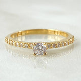 Dense Solitaire Ring 1.8gr / Size 6 1/4 / 18K Yellow Gold