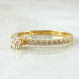 Dense Solitaire Ring 1.8gr / Size 6 1/4 / 18K Yellow Gold