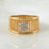 Star Mesh Ring 3.8gr / Size 6 / 18K Yellow White Gold