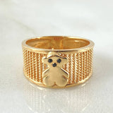 Bear Mesh Ring 3.8gr / Size 5 1/2 / 18K Gold