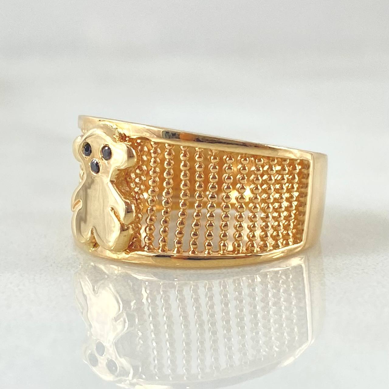 Bear Mesh Ring 3.8gr / Size 5 1/2 / 18K Gold