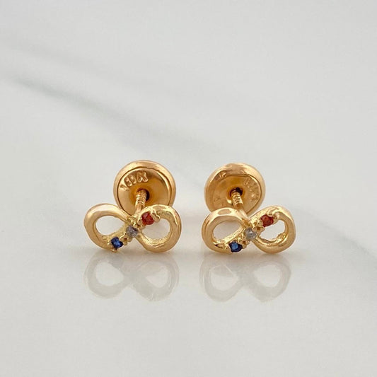 Infinity Stud Earrings 0.75gr / 7.5mm 18K Yellow Gold %