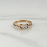 Solitaire Churumbela Ring 1.8gr / T5 3/4 / Two Golds Yellow White 18K %
