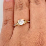 Solitaire Churumbela Ring 1.8gr / T5 3/4 / Two Golds Yellow White 18K %