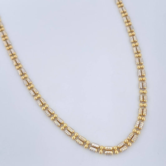 Cadena Ice 11.5gr / 60cm / Dos Oros Amarillo Blanco +4 18K $