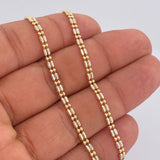 Ice Chain 11.5gr / 23.6in / Two Tone Yellow White 18K +4 $