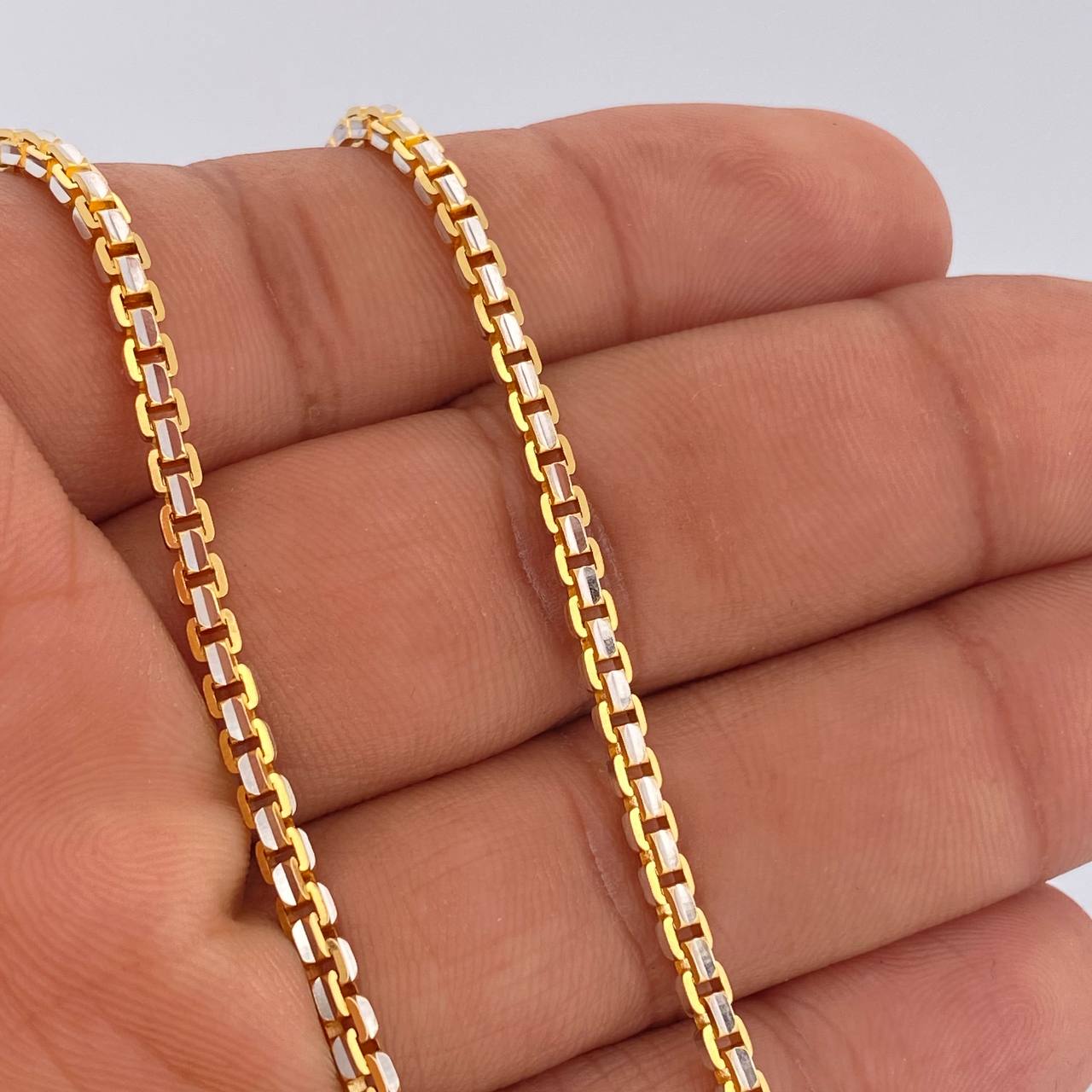 Venetian Chain 29gr / 23.8in / Two Tone Yellow White 18K +3$