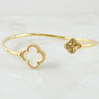 Bracelet Clover Ring Gold White 5.6gr / 5.9in / 18K Gold Yellow Nac.Esp. ©