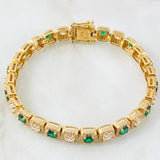 Halo Square Bracelet 24.95gr / 7.9in / 18K Gold ©