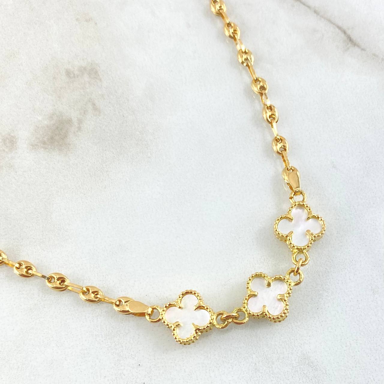 GC Chain White Clover 7.8gr / 17 3/4 in / 18K Yellow Gold Special Finish