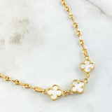 GC Chain White Clover 7.8gr / 17 3/4 in / 18K Yellow Gold Special Finish