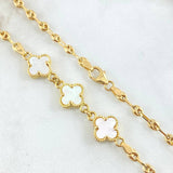 Cadena GC Trebol Blanco 7.95gr / 45cm / Oro Amarillo Nac.Esp. 18K ©