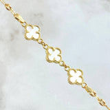 Cadena GC Trebol Blanco 7.95gr / 45cm / Oro Amarillo Nac.Esp. 18K ©