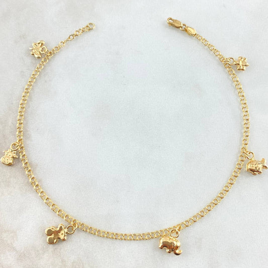 Anklet Classic Link Pendant 3.5gr / 9.4in / 18K Yellow Gold
