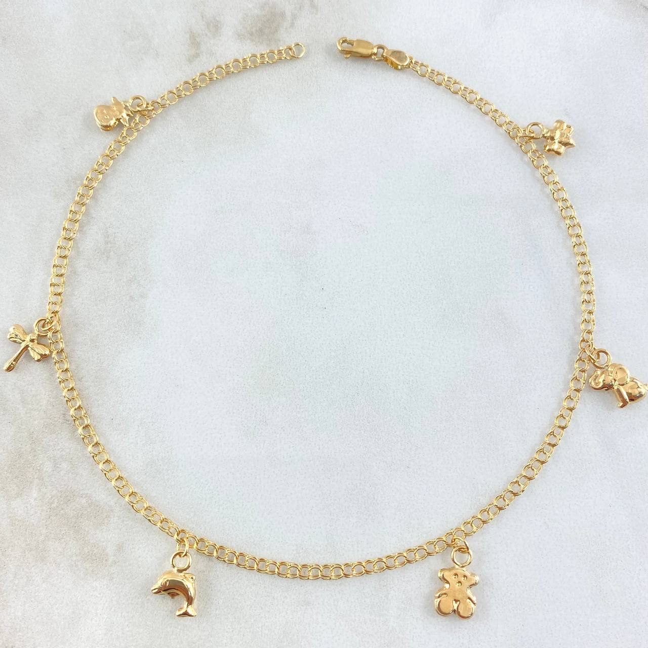 Tobillera Aro Seguido Dije 3.55gr / 26.5cm / Oro Amarillo 18K