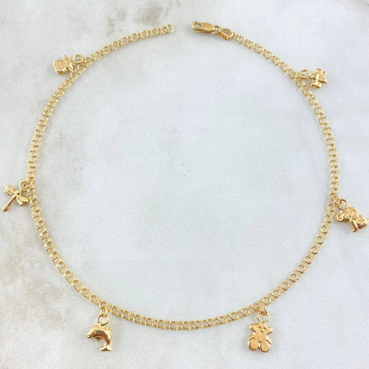 Tobillera Aro Seguido Dije 3.55gr / 26.5cm / Oro Amarillo 18K