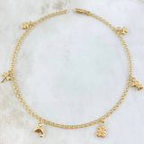 Tobillera Aro Seguido Dije 3.55gr / 26.5cm / Oro Amarillo 18K