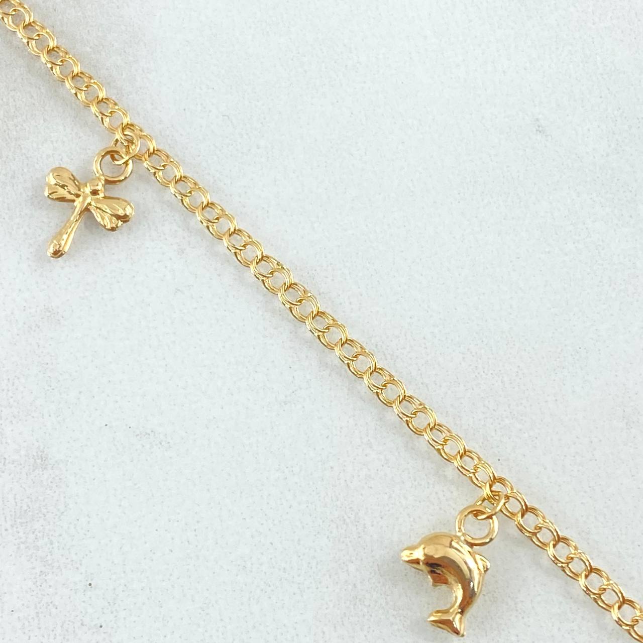 Tobillera Aro Seguido Dije 3.55gr / 26.5cm / Oro Amarillo 18K