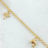 Tobillera Aro Seguido Dije 3.55gr / 26.5cm / Oro Amarillo 18K