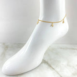 Tobillera Aro Seguido Dije 3.55gr / 26.5cm / Oro Amarillo 18K