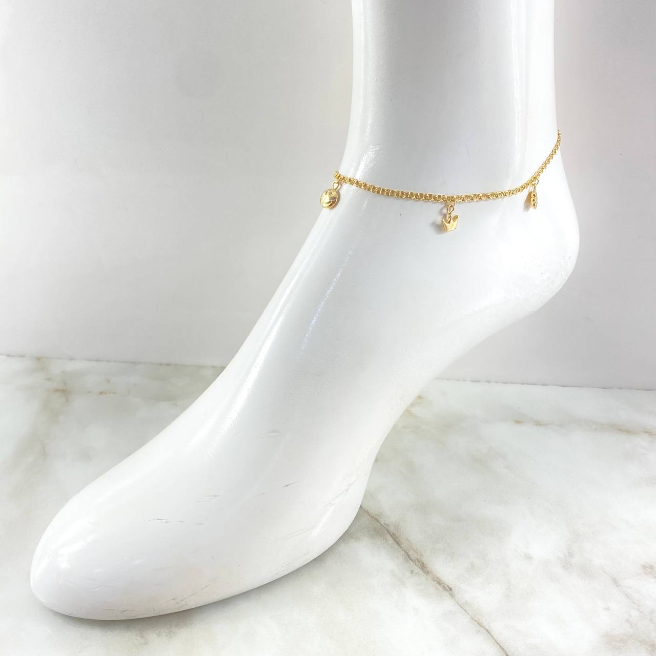 Anklet Classic Link Pendant 3.45gr / 9.6in / 18K Gold