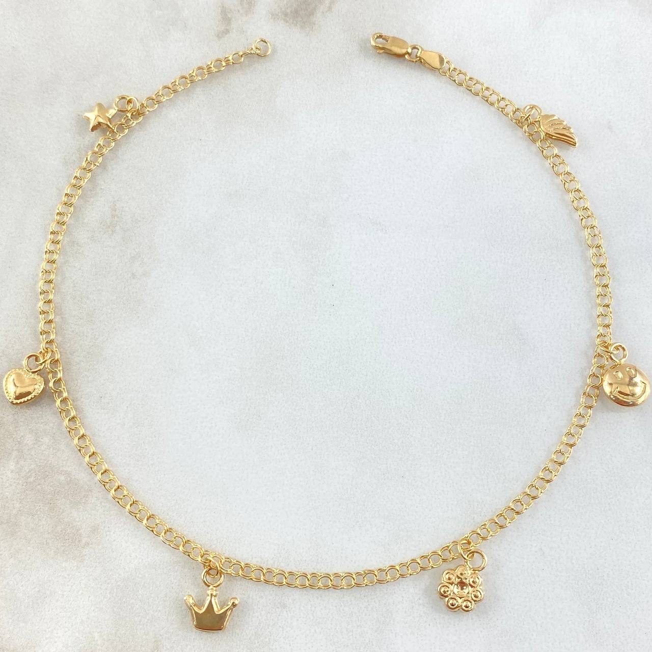 Anklet Classic Link Pendant 3.45gr / 10.0in / 18K Yellow Gold