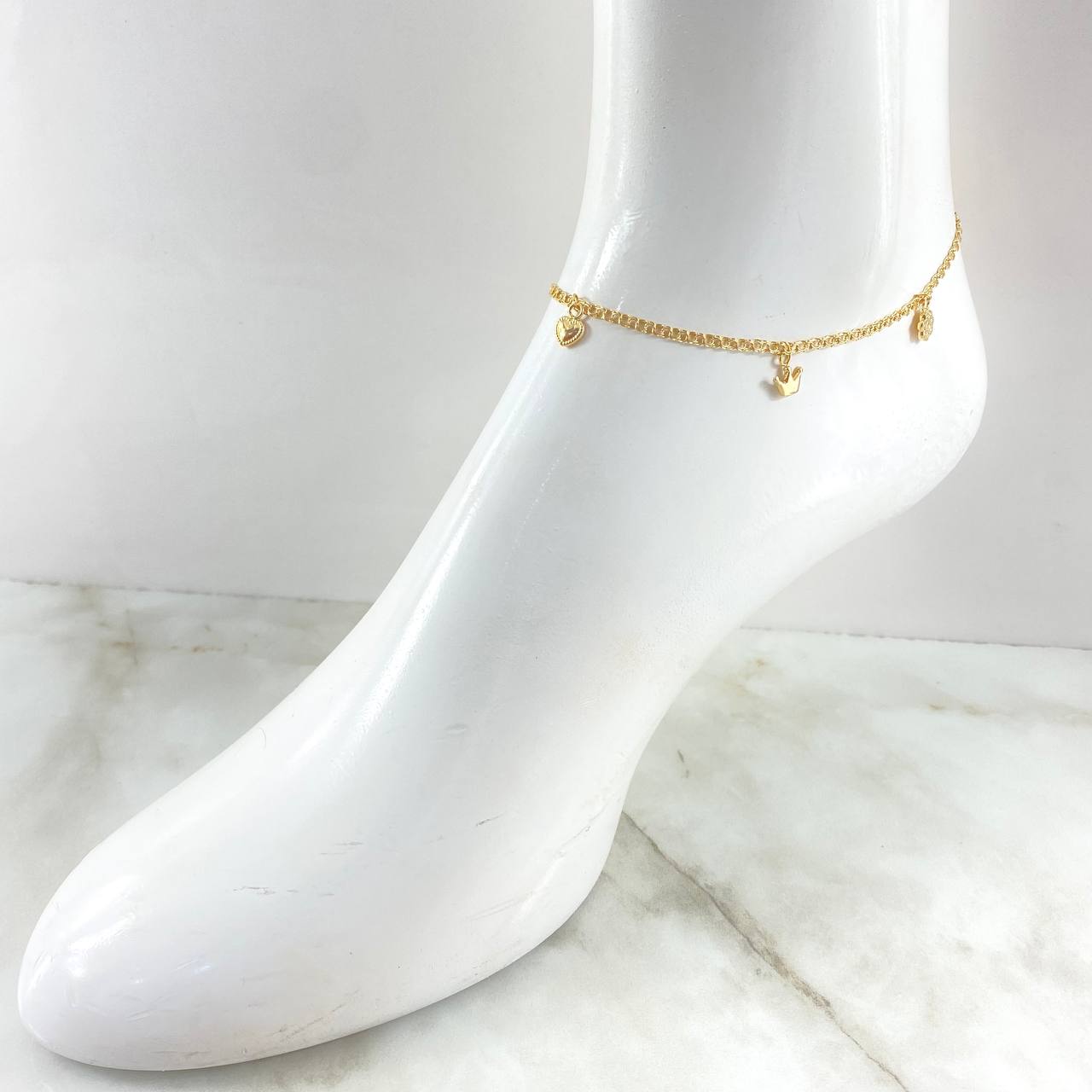 Anklet Classic Link Pendant 3.45gr / 10.0in / 18K Yellow Gold