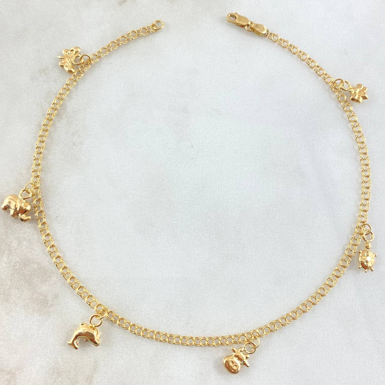 Anklet Classic Link Pendant 3.4gr / 10.0in / 18K Yellow Gold