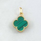 Clover Pendant Green 1.6gr / 2.2cm / 18K Yellow Gold Nac.Esp. ©