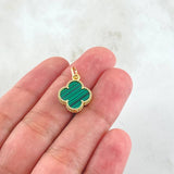 Clover Pendant Green 1.55gr / 1.3in / 18K Gold