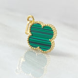 Clover Pendant Green 1.55gr / 1.3in / 18K Gold