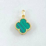 Clover Pendant Green 1.15gr / 0.7in / 18K Yellow Gold Nac.Esp. ©